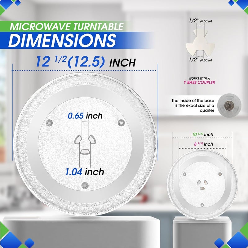 Bagean Microwave Plate Replacement 12.5” for GE WB39X10003 Samsung DE74-20015G Microwave Glass Plate - Rotating Glass Microwave Turntable Plate Oven Spinning Dish Tray For Better Reheating and Cooking - Image 3