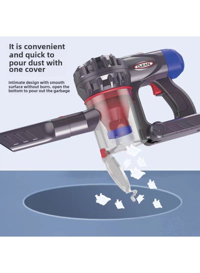 أداة تنظيف كهربائية محاكاة للأطفال، مكنسة كهربائية، أداة تنظيف المنزل، مكنسة، مجرفة، لعبة تنظيف للبنات - المواصفات: مكنسة كهربائية مطورة - اللون: قياسي مع مجموعة من البطاريات - Image 4