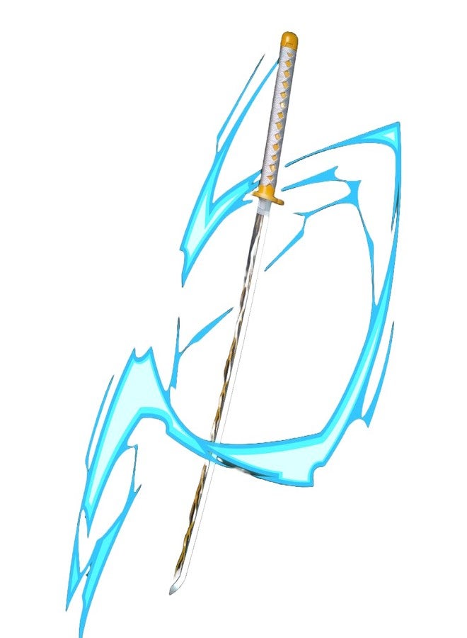 Offo سيف أوفو زينيتسو من أنمي قاتل الشياطين، سيف نيون مضيء بتقنية LED - سيف أنمي مضيء بالحجم الطبيعي بطول 100 سم، مثالي للعب الأدوار، والعرض، والتدريب | هدية أنيقة للمعجبين، والأطفال، والمراهقين، وهواة الجمع - Image 1