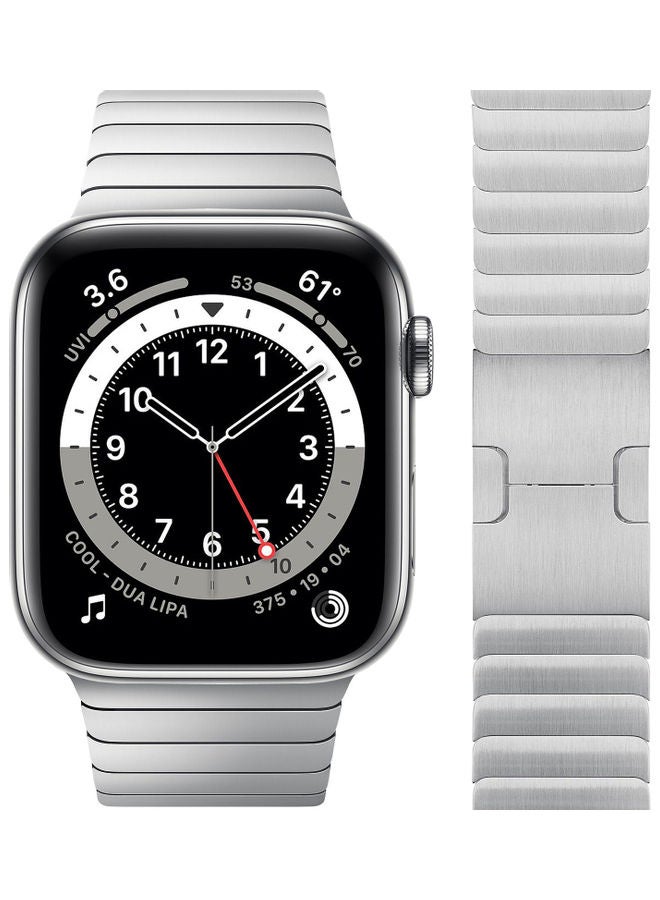 NIBEMINENT Replacement Band For Apple Watch Series 1/2/3/4/5/6/SE 42/44mm Silver - Image 1