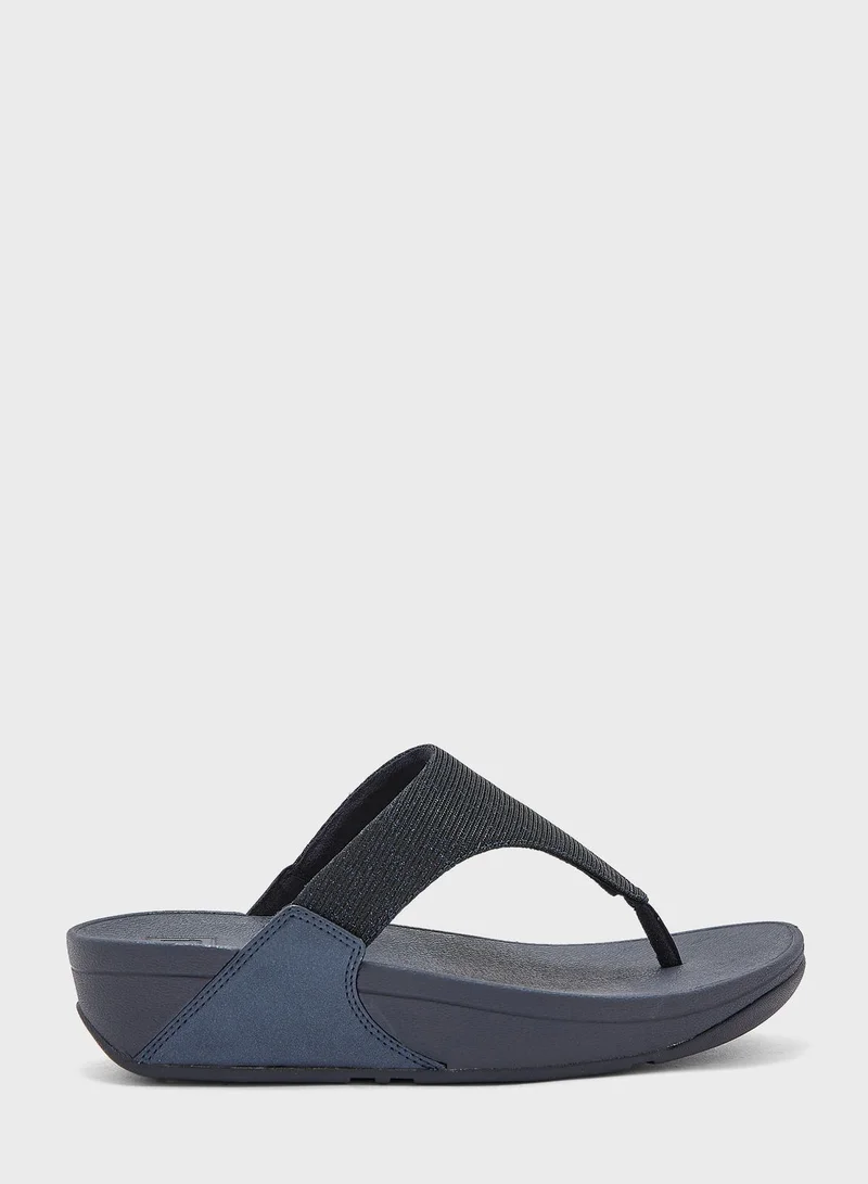 FitFlop Lulu Shimerlux Toe Post Wedge Sandals