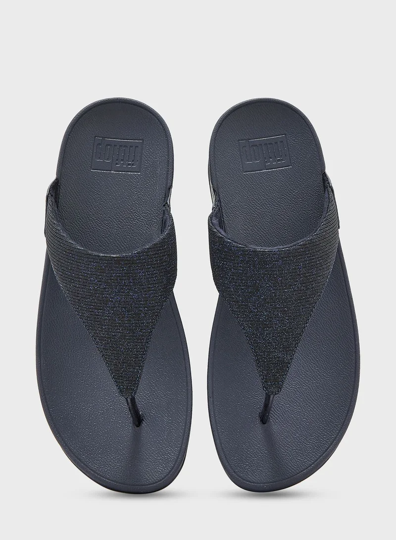 FitFlop Lulu Shimerlux Toe Post Wedge Sandals
