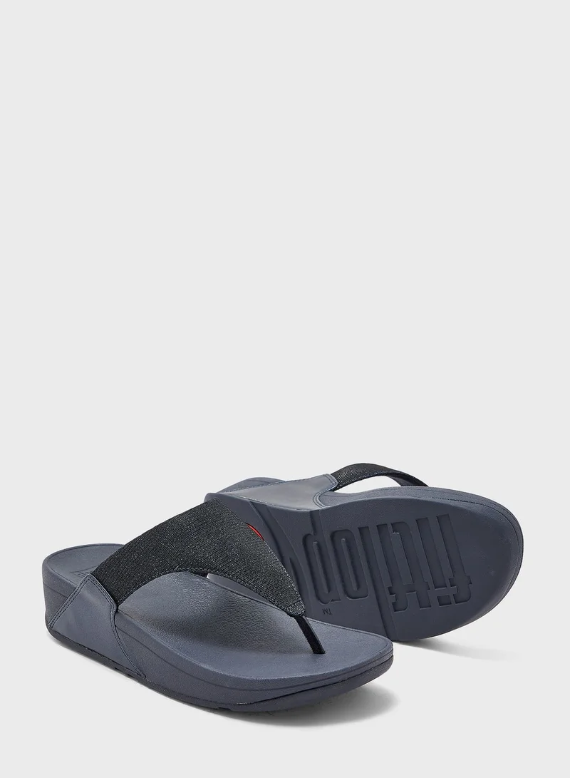 FitFlop Lulu Shimerlux Toe Post Wedge Sandals