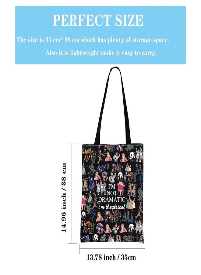 GJTIM Musical Gift Makeup Bag Theatre Bag I'm Not Dramatic I'm Theatrical Musical Theatre Gift Zipper Pouch (I'm Theatrical ToteBLK) - Image 2