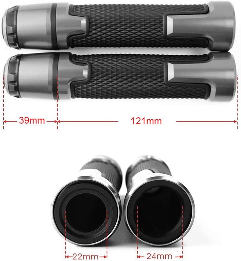 LANQIAN 7/8'' 22mm Motorcycle CNC Aluminum Handlebar Grips for Kawasaki ZX-6R ZX6R 636 ABS - Gray - Image 2
