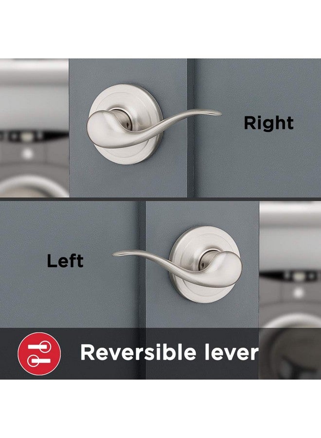 كويكسيت مقبض باب الممر الداخلي Kwikset Tustin، رافعة لأبواب الخزانة والممر، مقبض غير قابل للقفل قابل للعكس، نيكل ساتان، مع حماية Microban - Image 4