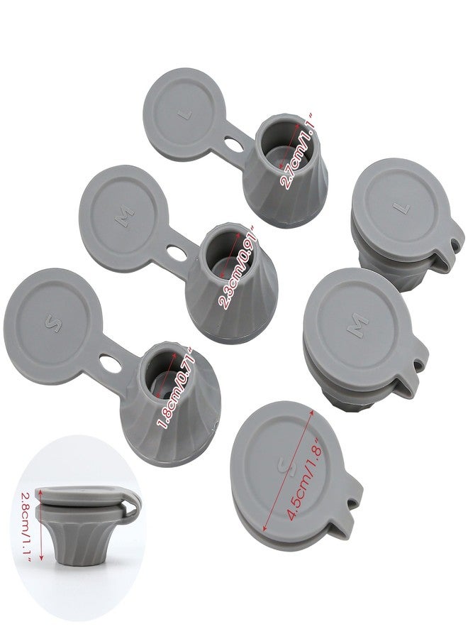 BuleVina 6pcs Bottle Emptying Kit Cap for Upside Down Dispenser Shampoo Lotion, Saver Flipping Set with 3 Size 0.7'' 0.9'' 1.1'' Adapter Transfer Connector, Inverted Every Drop Out Of Kitchen Condiments (Grey) - Image 3