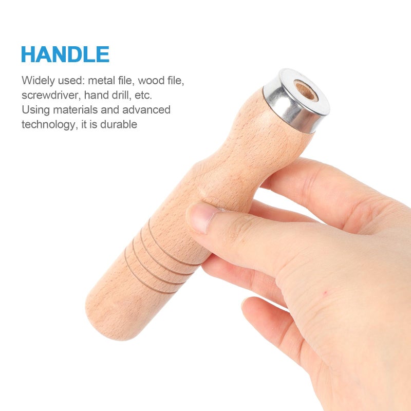 Red Beech Wood File Handle Set with Metal Collars for 10 16 Inch Files Woodworking - Image 5