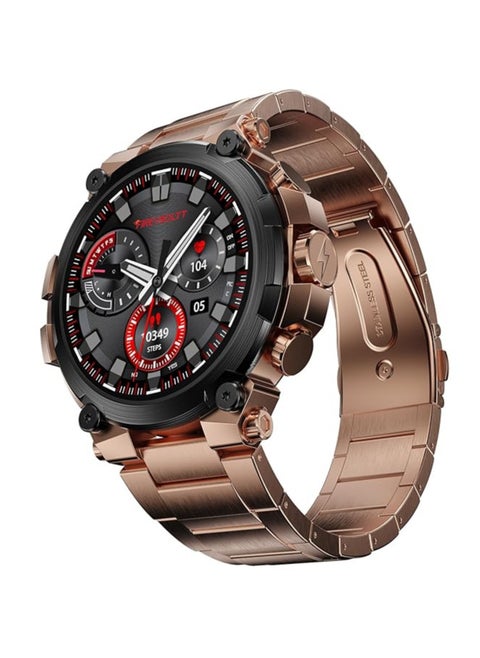 Fire-Boltt Dominian 36.3mm (1.43 inch) AMOLED Display, Stainless Steel Design, 466 * 466 px Resolution, Bluetooth Calling, Multiple Sports Modes, Health Mode, IP67, Weather Updates (Rose Black)