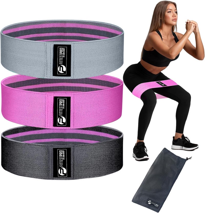 Limm Fittest Pro by Resistance Bands for Legs and Butt, Fabric Exercise Loop Bands Yoga, Pilates, Rehab, Fitness and Home Workout, Strength Bands for Booty - Image 1