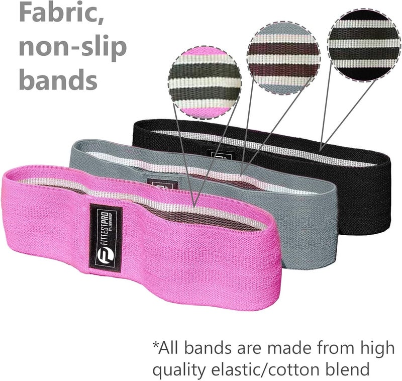 Limm Fittest Pro by Resistance Bands for Legs and Butt, Fabric Exercise Loop Bands Yoga, Pilates, Rehab, Fitness and Home Workout, Strength Bands for Booty - Image 3