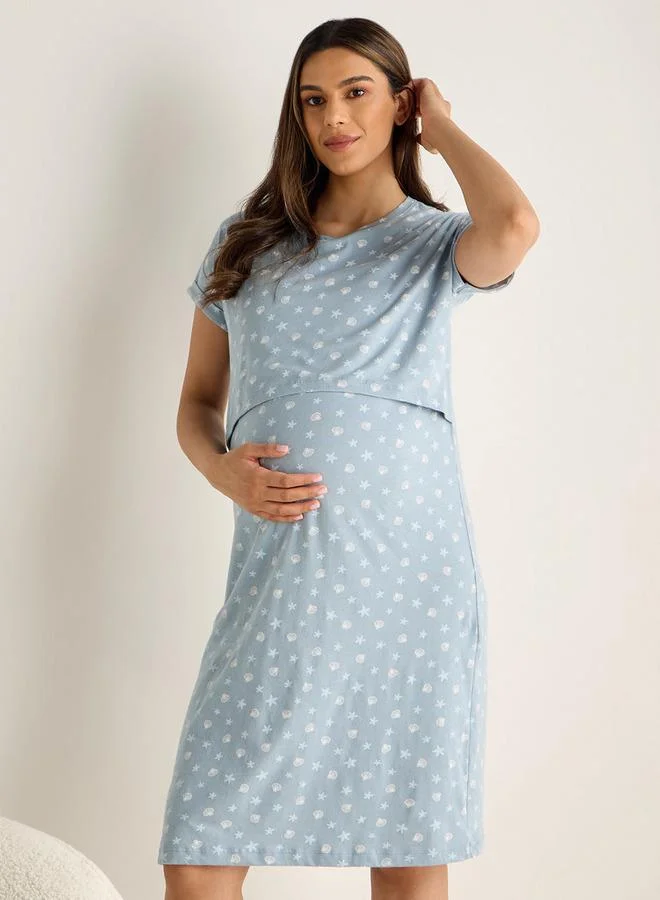 Splash FAV All-Over Print Maternity Night Dress