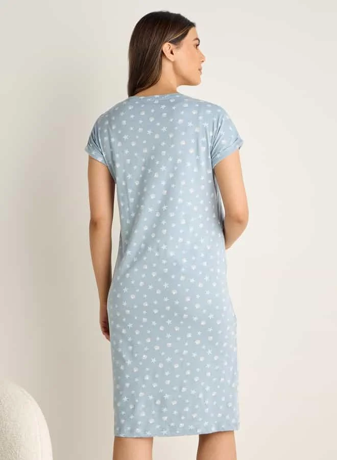 Splash FAV All-Over Print Maternity Night Dress
