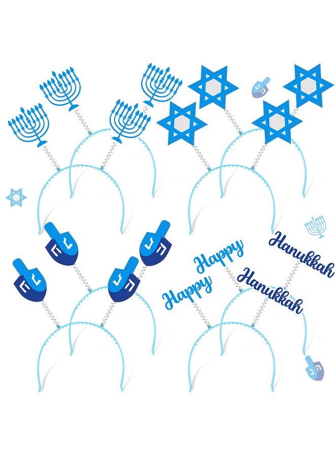 Mtlee 8 Pieces Hanukkah Headband Boppers Hanukkah Headbands Chanukah Headbands Accessories Hanukkah Dreidel Happyhanukkah Purim Menorah Star Of David For Hanukkah Party Decor Purim Menorah - Image 1