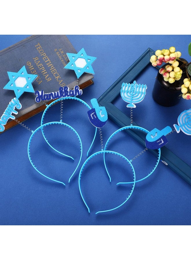 Mtlee 8 Pieces Hanukkah Headband Boppers Hanukkah Headbands Chanukah Headbands Accessories Hanukkah Dreidel Happyhanukkah Purim Menorah Star Of David For Hanukkah Party Decor Purim Menorah - Image 5