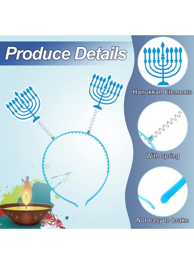 Mtlee 8 Pieces Hanukkah Headband Boppers Hanukkah Headbands Chanukah Headbands Accessories Hanukkah Dreidel Happyhanukkah Purim Menorah Star Of David For Hanukkah Party Decor Purim Menorah - Image 4