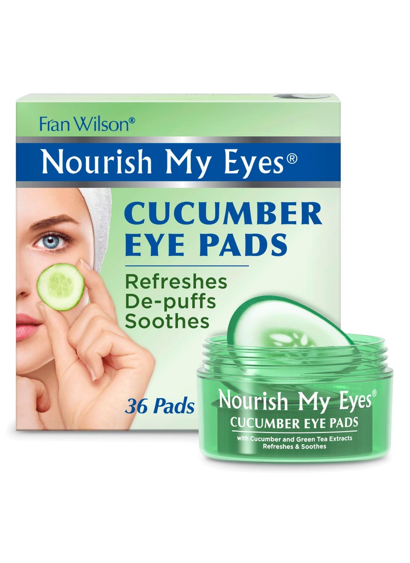 Fran Wilson Fran Wilson NOURISH MY EYES Cucumber and Green Tea Pads - 36 Pads each At-Home Spa Treatment to reduce puffiness Revitalize Your Eyes: Easy-to-Use Cucumber Eye Pads for Dark Circles (Pack of 2) 