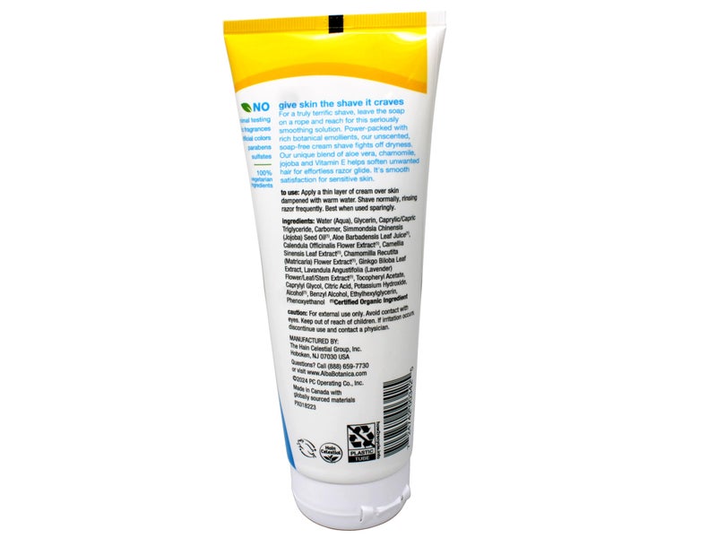 Alba Botanica Very Emollient Cream Shave, Unscented, 8 Oz - Image 3
