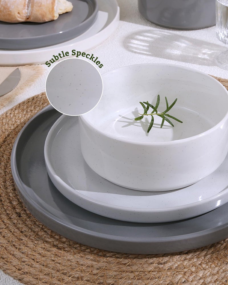 Famiware Nebula Plates and Bowls Set, 12 Pieces Dinnerware Sets, Dishes Set for 4, Multi-color - Image 3