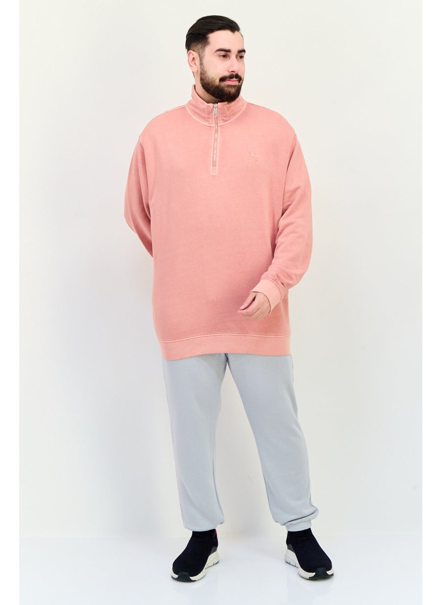 adidas Originals Men Sportswear Fit Long Sleeve Outdoor Sweatshirt, Peach  - Image 4