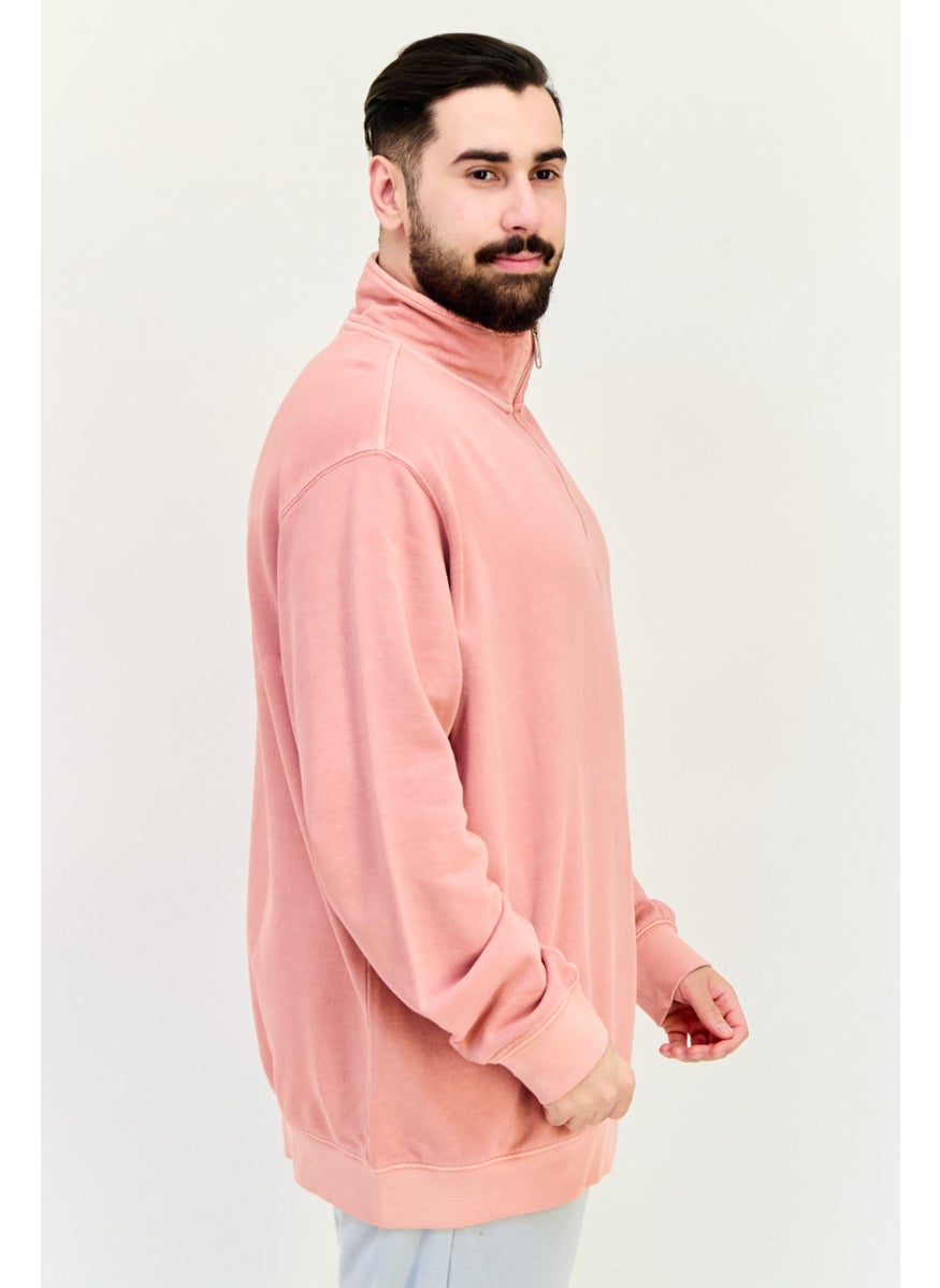 adidas Originals Men Sportswear Fit Long Sleeve Outdoor Sweatshirt, Peach  - Image 2