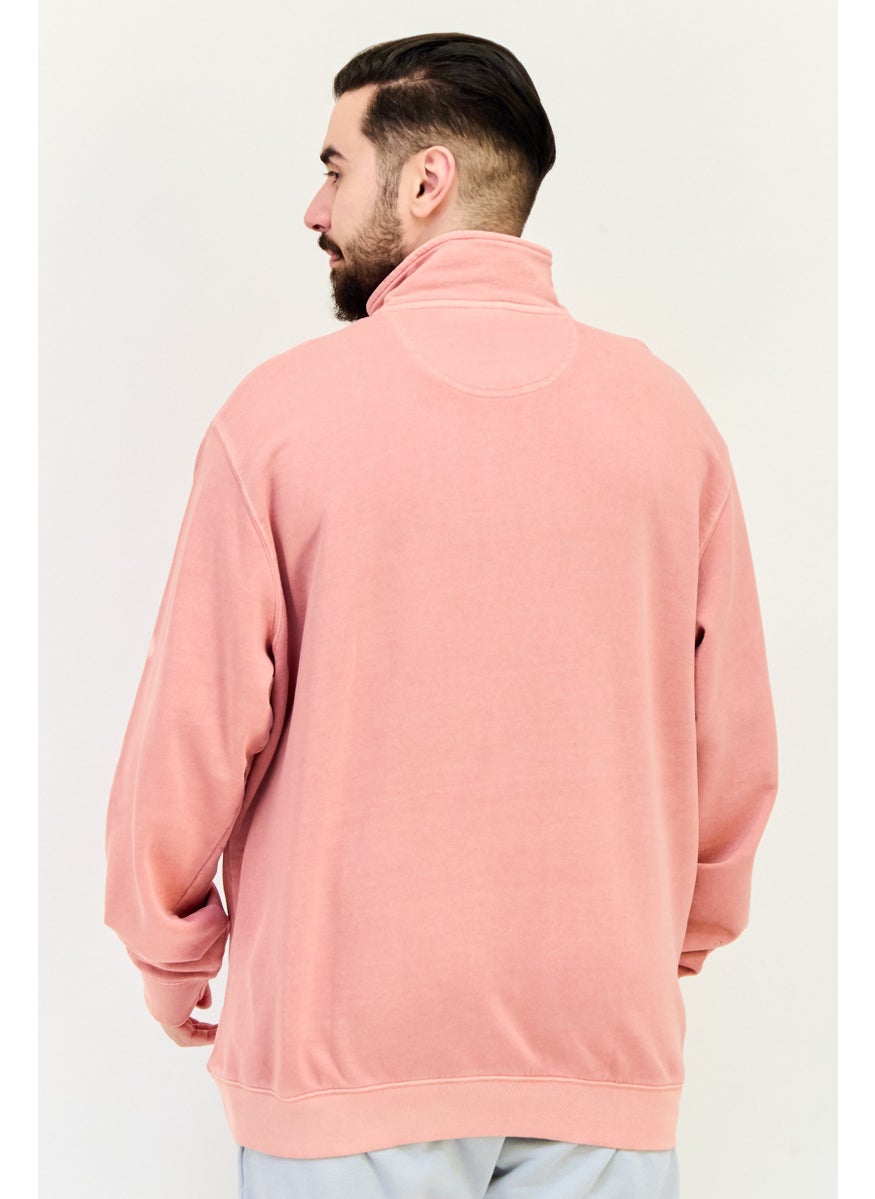 adidas Originals Men Sportswear Fit Long Sleeve Outdoor Sweatshirt, Peach  - Image 3
