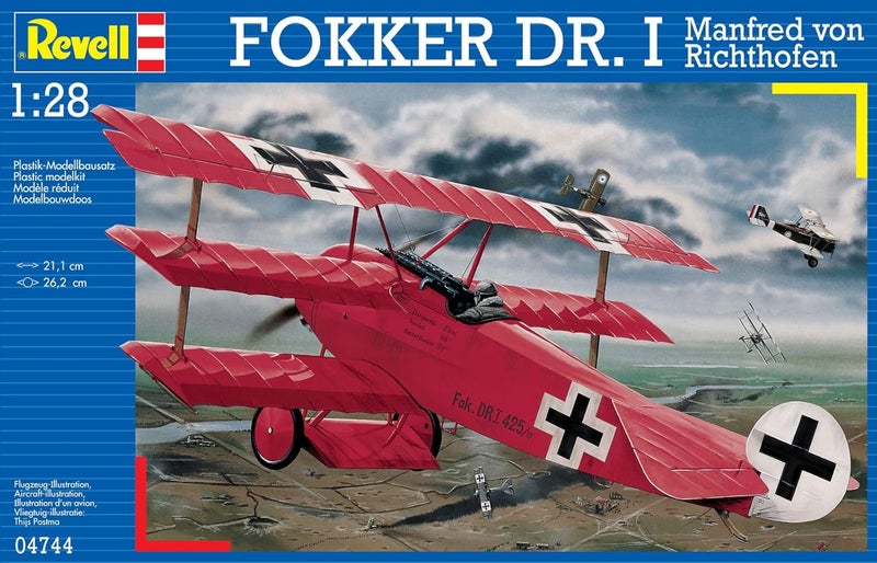 Revell Fokker DR.1 Model Kit - Manfred von Richthofen, 1:28 Scale, Red - Image 5