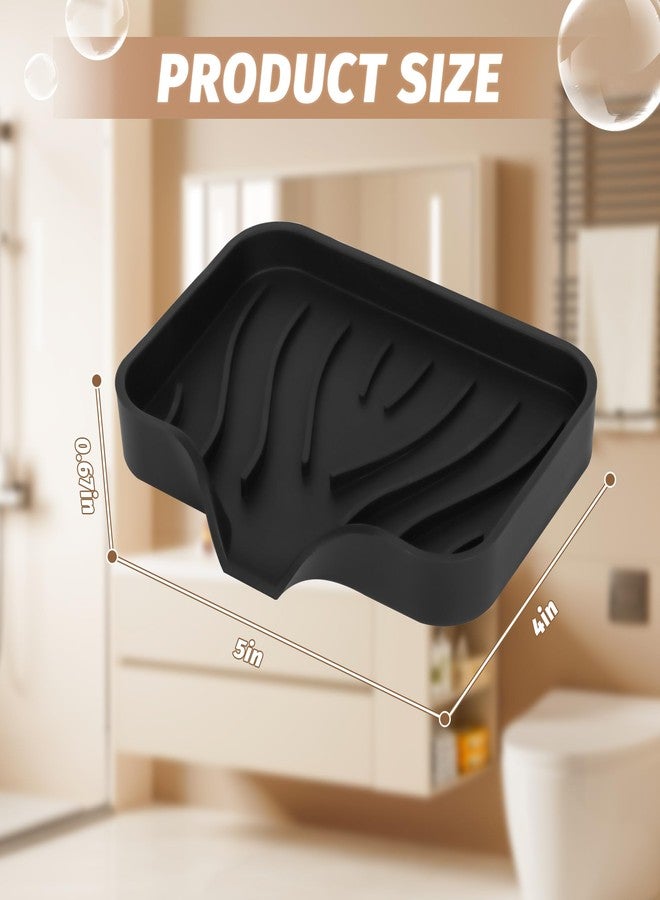 Emlim 2-Pack Self-Draining Silicone Soap Dish - Anti-Slip Bar Soap Holder for Shower, Bathroom & Kitchen - Image 2