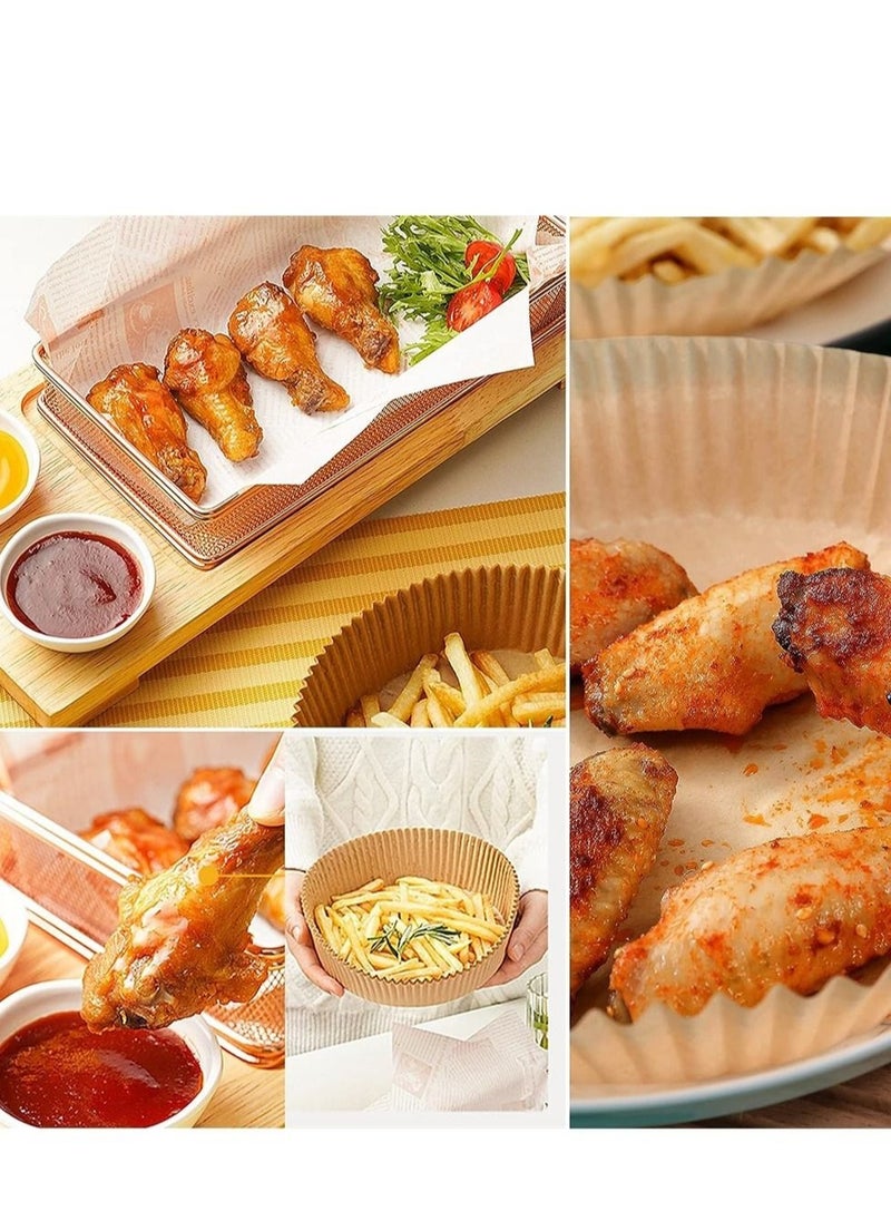 MIXDE - Air Fryer Liner 100 PCS Round Disposable Baking Paper Non-Stick Paper Parchment for Air Fryer, Steamer, Microwave, Frying Pan(7.9IN) - Image 1