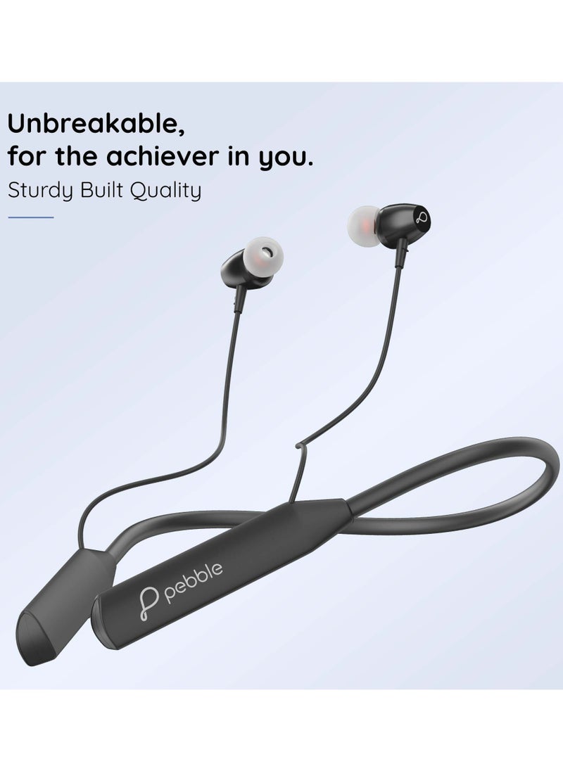 Pebble Wireless Neckband Headphones Flex Buzz True bass Sound with Microphone and Voice Assistant Noise Cancellation Bluetooth 5.0 and Water Resistant Black  - Image 3