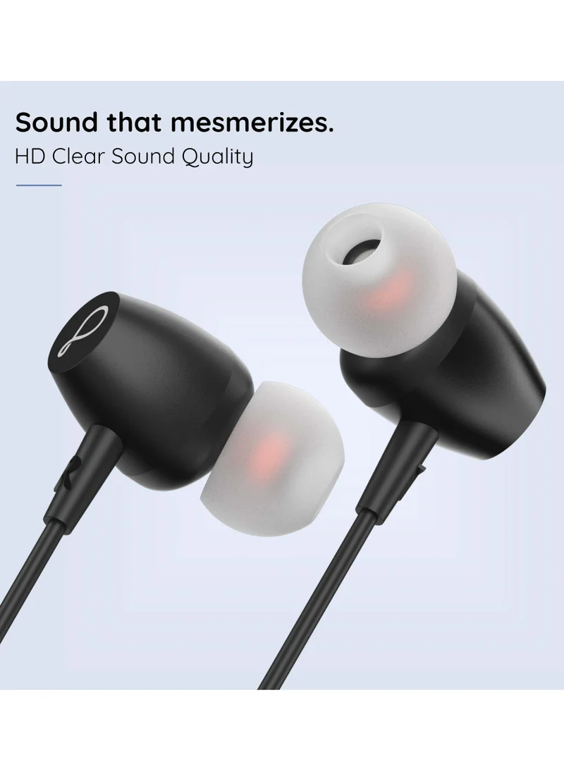 Pebble Wireless Neckband Headphones Flex Buzz True bass Sound with Microphone and Voice Assistant Noise Cancellation Bluetooth 5.0 and Water Resistant Black