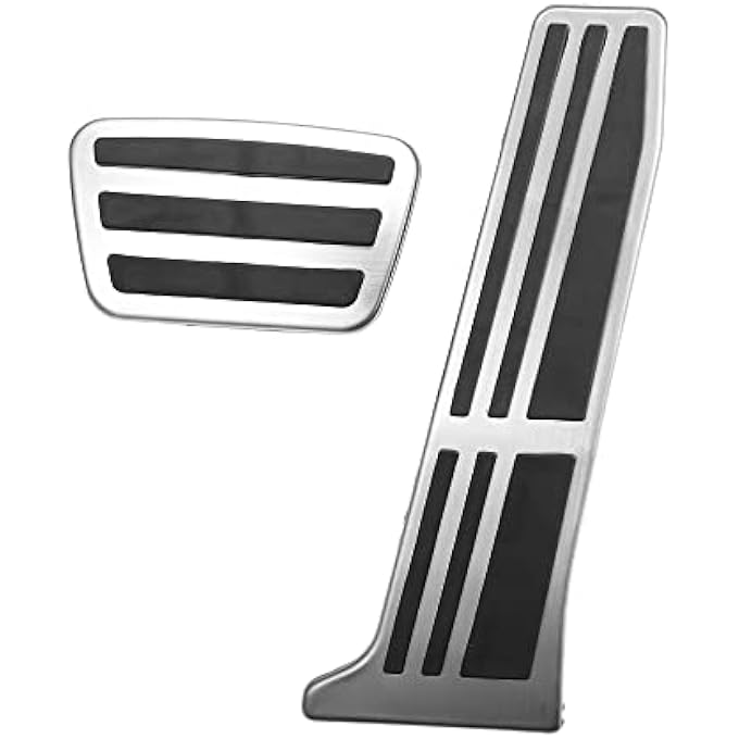 rayihni 2 Pcs Brake Foot Pedals Pad Foot Pedal Cover NonSlip No Drill Metal Accelerator Pedal Covers For Toyota Rav4 Camry For Lexus Silver Tone - Image 2