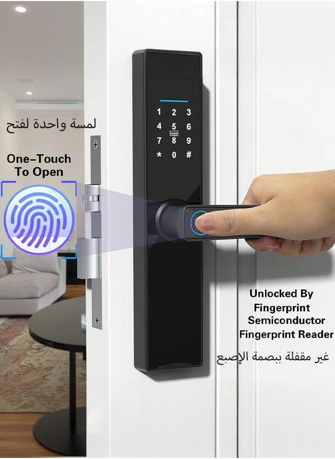 VINSOC - Smart Door Lock, Fingerprint Lock with Saudi standard Mortise 4585, Keyless Entry Door Lock with Handle, Code Door Lock with Keypad, Bluetooth Door Lock with Tuya APP Control - Image 1
