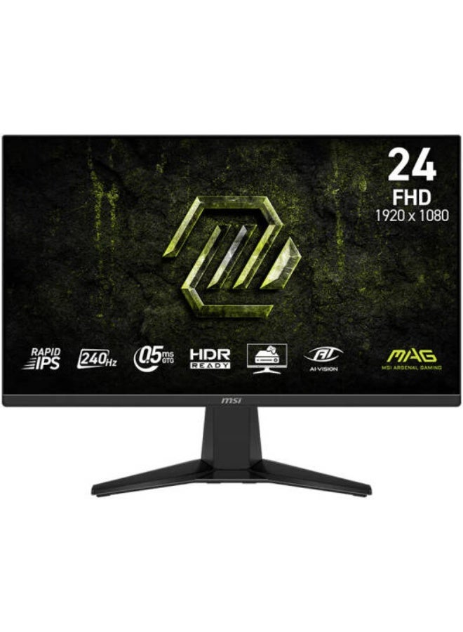MSI MAG 245F X24 Gaming Monitor, 24" Rapid IPS Display, FHD Resolution, 240Hz Refresh Rate, 0.5 (GtG) Response Time, AMD FreeSync Premium Technology, Black | 9S6-3BC81M-001 - Image 1