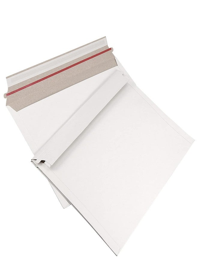 SINJEUN 100 Pack 9x 12 Inch Stay Flat Mailers, 250 gsm Self Seal White Cardboard Envelopes, Stay Flat Envelopes for Files, Photos, Pictures, Papers - Image 4