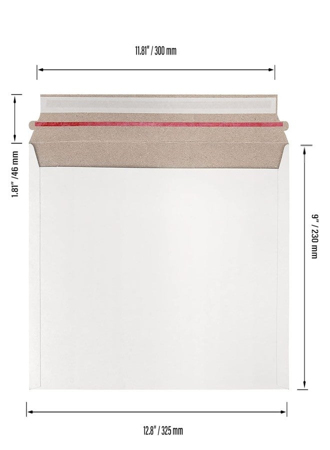 SINJEUN 100 Pack 9x 12 Inch Stay Flat Mailers, 250 gsm Self Seal White Cardboard Envelopes, Stay Flat Envelopes for Files, Photos, Pictures, Papers - Image 2