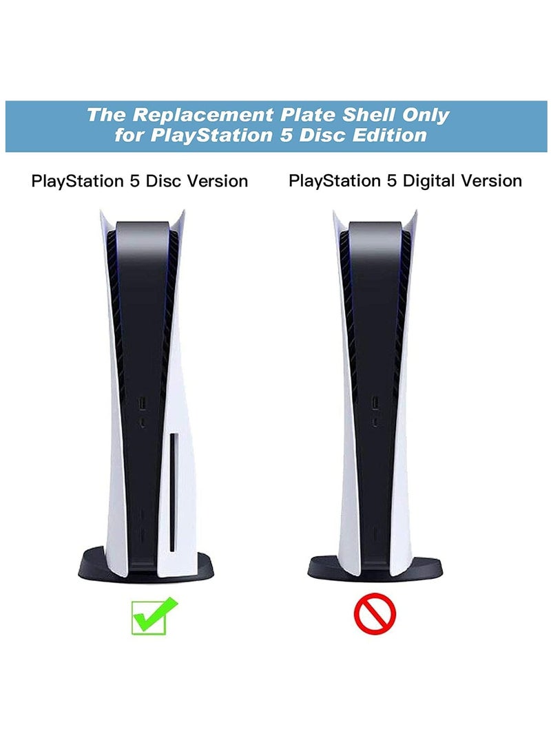 KASTWAVE PS5 Plates, Hard Shockproof PS5 Faceplates Compatible with PS5 Console, ABS Anti-Scratch Dustproof Cover Replacement Shell Plates Compatible with PS5 Console Disc Edition-Black - Image 2