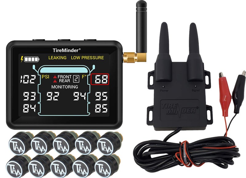 TireMinder i10 RV TPMS مع 10 مرسلات