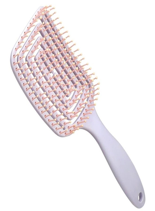 FENSIR® Women's Square Skull Comb Fluffy Hair Smoothing Curved Scalp Massage Comb | Lavender - Image 1