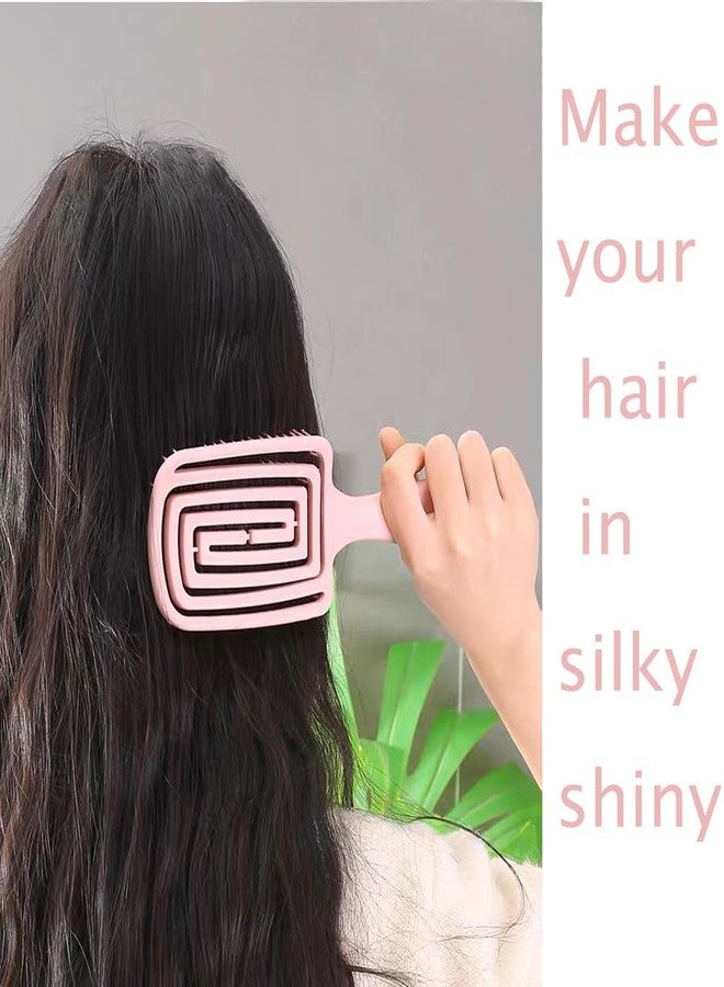 FENSIR® Women's Square Skull Comb Fluffy Hair Smoothing Curved Scalp Massage Comb | Lavender - Image 4