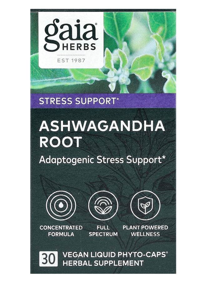 Gaia Herbs Ashwagandha Root  30 Vegan Liquid Phyto-Caps 