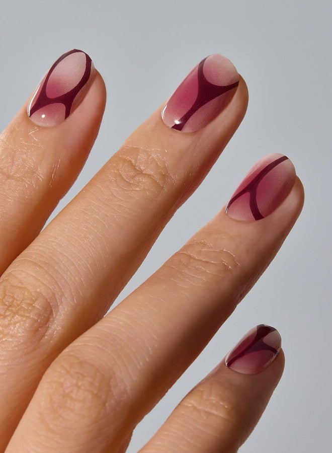 اوهورا شرائح أظافر جل شبه معالجة من أوهورا (لون أحمر خدود دموي) - تعمل مع أي مصباح، بجودة الصالون، تدوم طويلًا، سهلة الاستخدام والإزالة - تتضمن 2 وسادة تحضير، مبرد أظافر وعصا خشبية - Image 2