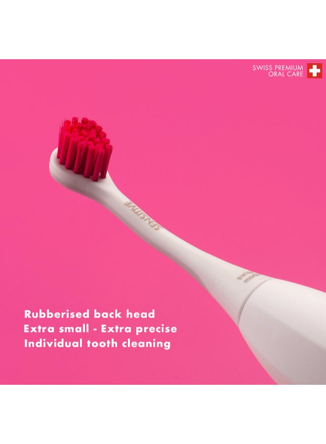 CURAPROX Hydrosonic Sensitive Brush Heads, Duo-Pack – New Ultra-Gentle Replacement Heads for Sonic Toothbrush, Megenta/Orange - Image 3