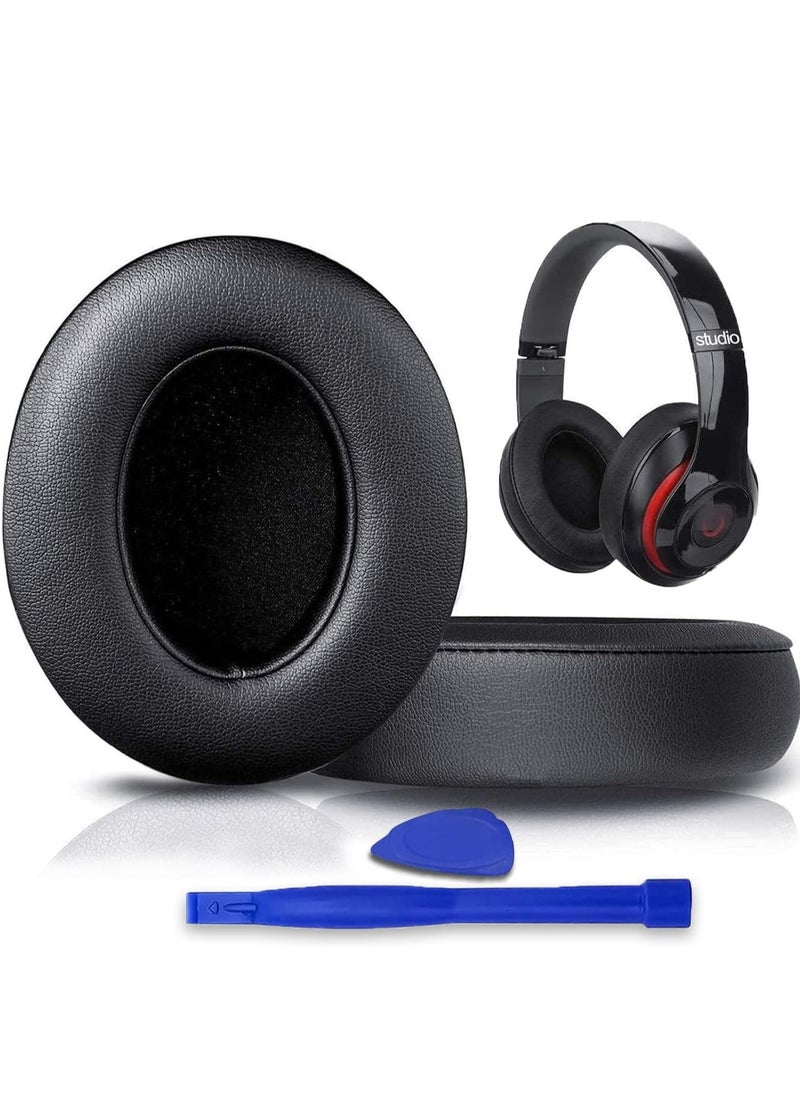 erorex - Replacement Earpads For Beats Headphones Studio 3 2 Wireless Wired Premium Protein Leather Noise Isolation Memory Foam With Crowbar Accessory Studio 2 3 Wired Wireless Black - Image 1