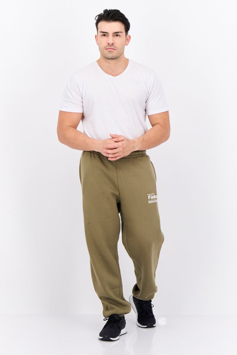 Fudo Men Regular Fit Drawstring Sweatpants, Olive - Image 4