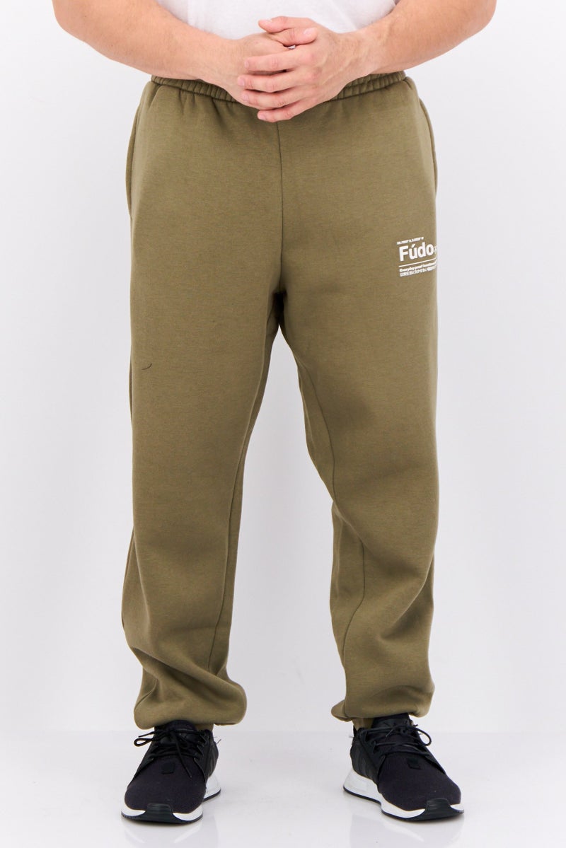 Fudo Men Regular Fit Drawstring Sweatpants, Olive - Image 1