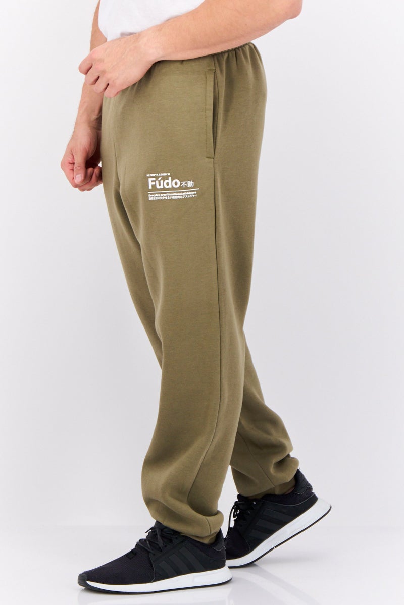 Fudo Men Regular Fit Drawstring Sweatpants, Olive - Image 2