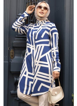 Patterned Navy Blue Hijab Viscose Tunic 11666L - pzsku/ZE7016A437767370614AEZ/45/_/1731133486/0dc00a8c-839b-4cb8-a2ab-5447def71acb