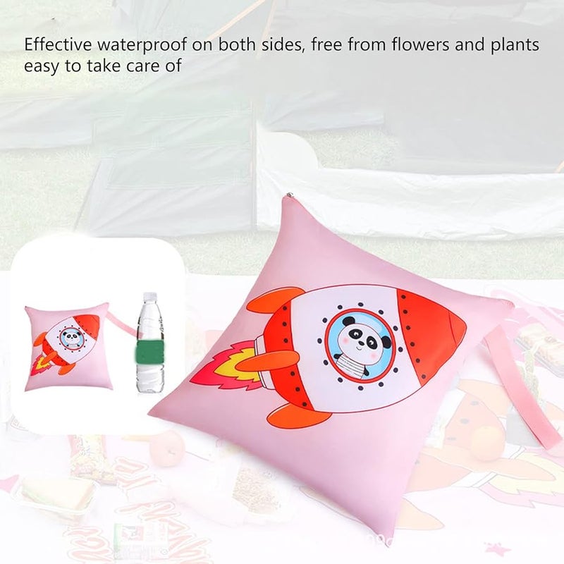 بطانية نزهة كبيرة 2x1 45م مضادة للرمل من قماش PVC مزدوج الطبقات مع حقيبة تخزين للشاطئ الخارجي والتخييم والمتنزه - Image 3