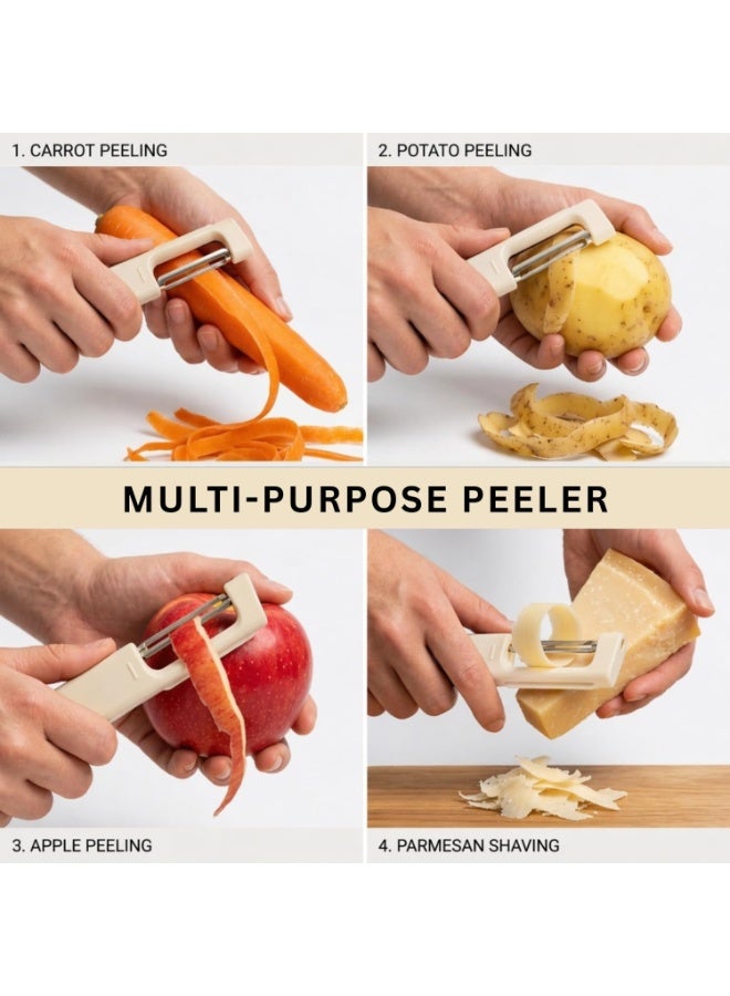 Professional Stainless Steel Vegetable & Fruit Peeler with Ergonomic Non-Slip Handle – Sharp Potato, Carrot, Cucumber & Apple Peeler for Everyday Kitchen Use - Image 3
